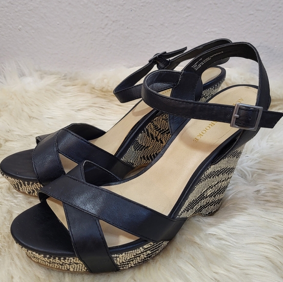 Audrey Brooke Doreen Platform Wedge Sandals - Picture 1 of 11